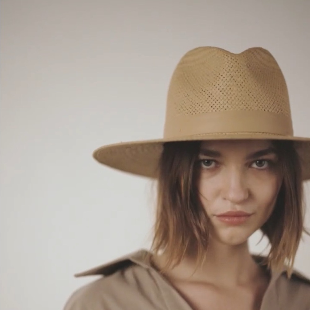 NWT Janessa Leone Simone Sand Fedora Hat - Picture 5 of 9